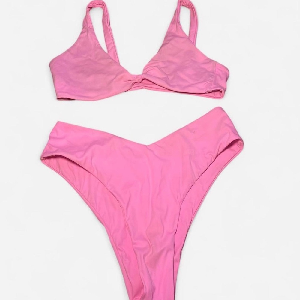 Pink High Waisted Bikini Set